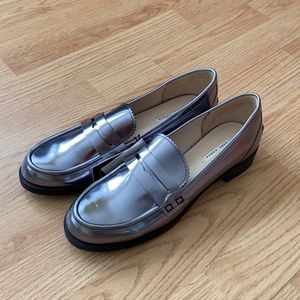 Zara Silver Loafers. Size 39.